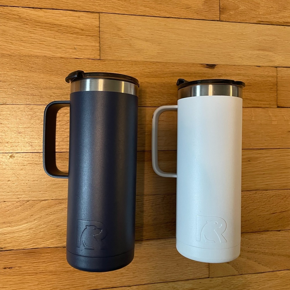 RTIC Blue and White Insulated Travel Mugs 20oz